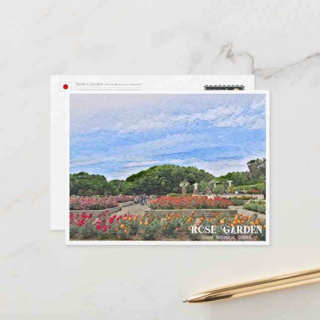 Carte Postale Rose Garden (Nagai Botanical Garden) ポストカード (Devant/Arrière en situation)