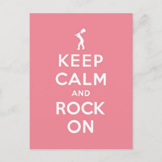 Carte Postale Rose Gardez calme et rocher sur