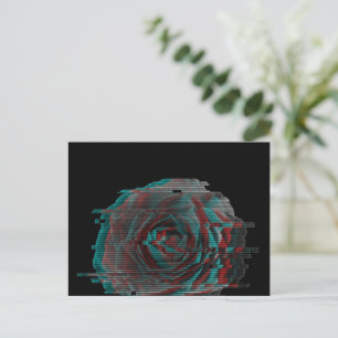 Carte Postale Rose Glitch