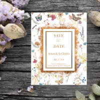 Rose Gold Butterfly Garden Enregistrer La Date Car