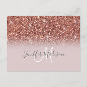 Carte Postale Rose Gold Glitter Drips