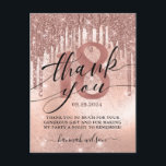 Carte postale Rose Gold Merci 18e anniversaire<br><div class="desc">Fête moderne du 18e anniversaire merci carte postale. Le design présente une fausse parties scintillant rose et arrière - plan de feuille d'or avec des gouttes de parties scintillant brillantes et un script de typographie "merci" sur le devant et dix-huit script sur le dos. Personnalisez avec votre message de remerciement,...</div>