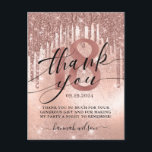 Carte postale Rose Gold Merci 18th Birthday Party<br><div class="desc">Fête moderne du 18e anniversaire merci carte postale. Le design présente une fausse parties scintillant rose et arrière - plan de feuille d'or avec des gouttes de parties scintillant brillantes et un script de typographie "merci" sur le devant et dix-huit script sur le dos. Personnalisez avec votre message de remerciement,...</div>