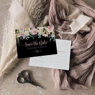 Carte Postale Rose Gold Spring Floral Horizontal Enregistrer la