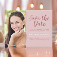 Rose Gold Sweet 16 Anniversaire Enregistrer la dat