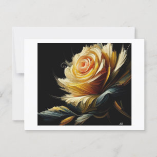 Carte Postale Rose jaune sur le noir,