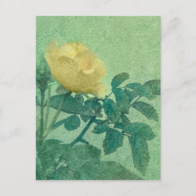 Carte Postale Rose jaune Vintage (Devant)