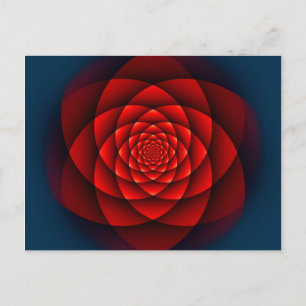Carte Postale Rose Kaleidoscope rouge + votre idée