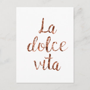 Carte Postale Rose La Dolce Vita