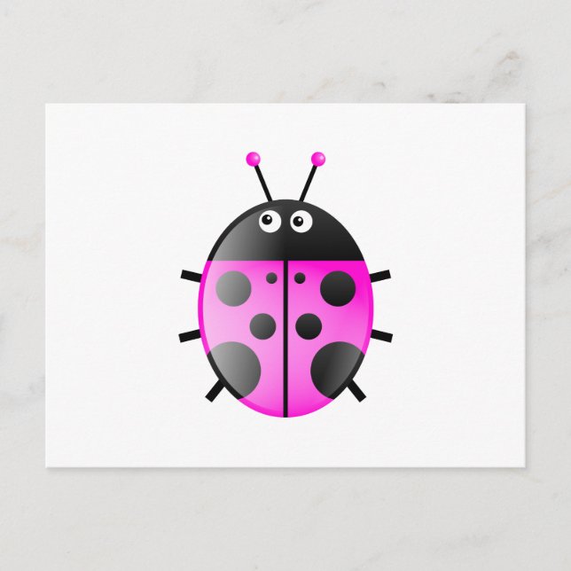 Carte Postale Rose Ladybug (Devant)