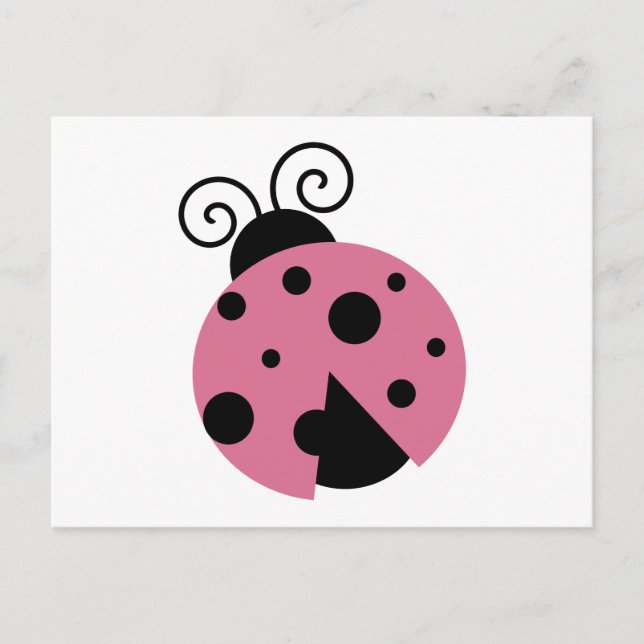 Carte Postale Rose Ladybug (Devant)