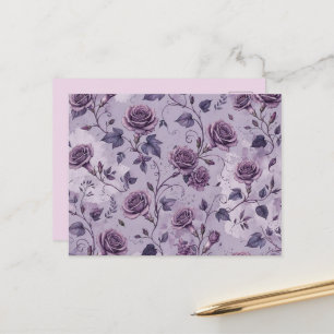 Carte Postale Rose Lavande Poussiéreuse Teintes Rêveuses Florale