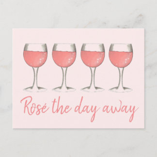 Carte Postale Rosé Le Jour D'Ailleurs Vin Rose Verre