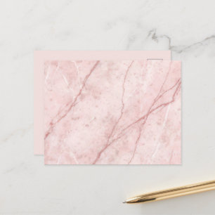 Carte Postale Rosé Marbre Bio Blush Rose Pâle