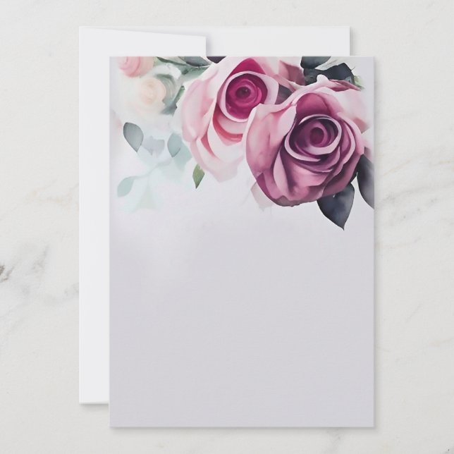 Carte postale Rose mariage Classic Flower (Devant)