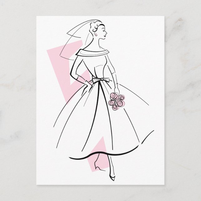 Carte postale Rose mariée (Devant)