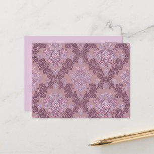 Carte Postale Rose Mauve Lilas Lavande Poussiéreuse Élégant Dama