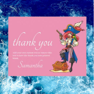 Carte postale rose merci Pirate