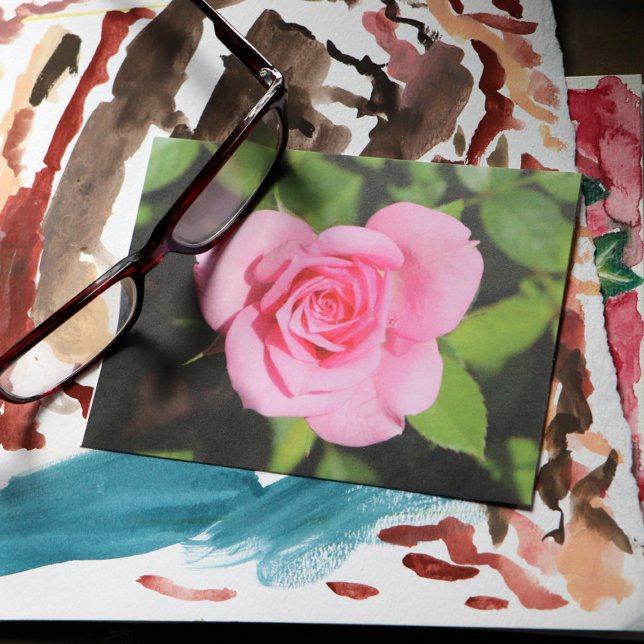 Carte Postale Rose minimaliste rose Valentine (Créateur téléchargé)