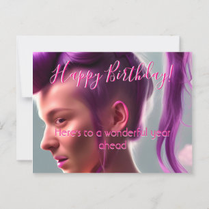 Carte postale rose moderne pour un joyeux annivers