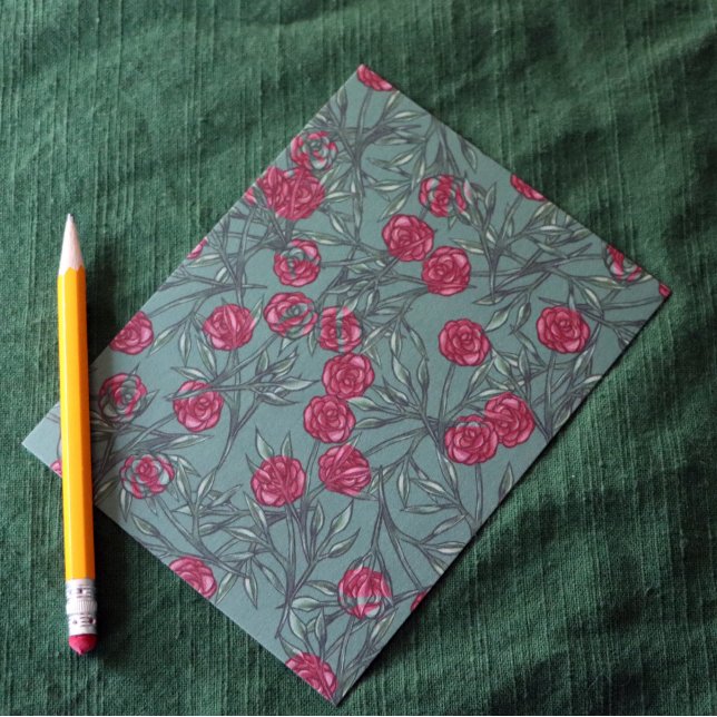 Carte Postale Rose Motif Rose Motif Floral Art Flowers (Créateur téléchargé)