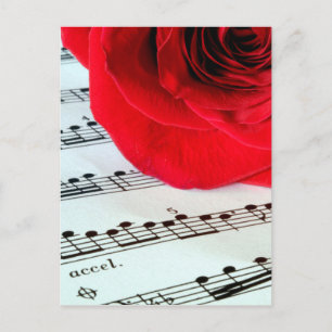 Carte Postale Rose & Musique - Amoureux de la musique