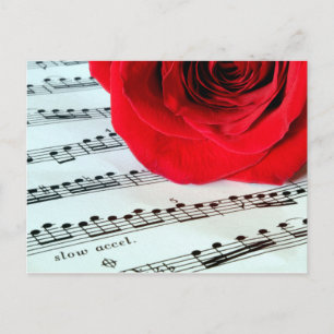 Carte Postale Rose & Musique - Amoureux de la musique