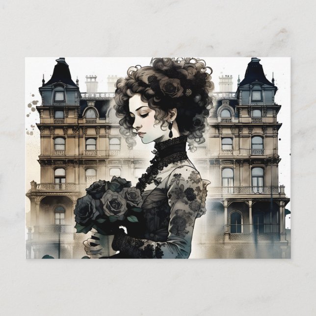 Carte postale Rose noire (Devant)