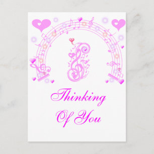 Carte Postale Rose, Notes de musique de Love_