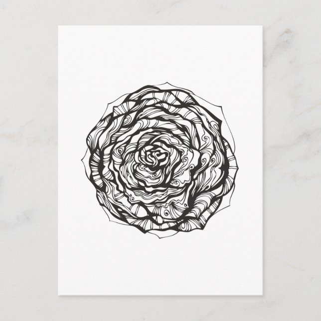 Carte Postale Rose ornemental Abstrait (Devant)