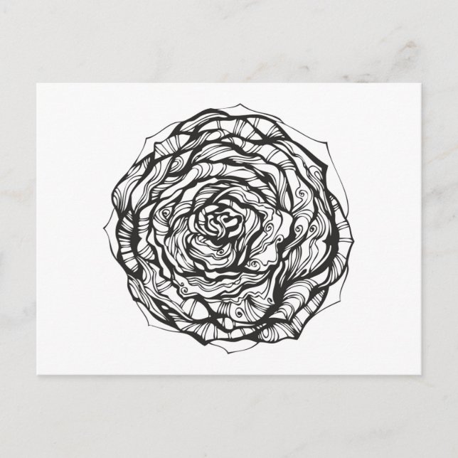 Carte Postale Rose ornemental Abstrait (Devant)