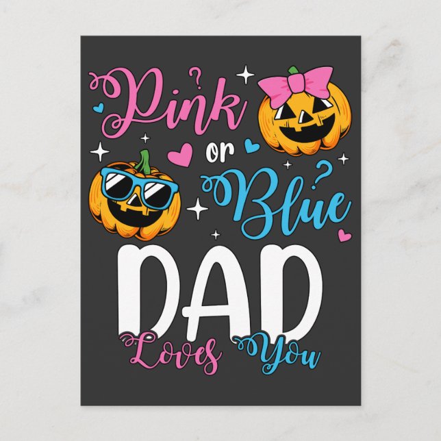 Carte Postale Rose Ou Bleu Papa T'aime Citrouille Bébé (Devant)