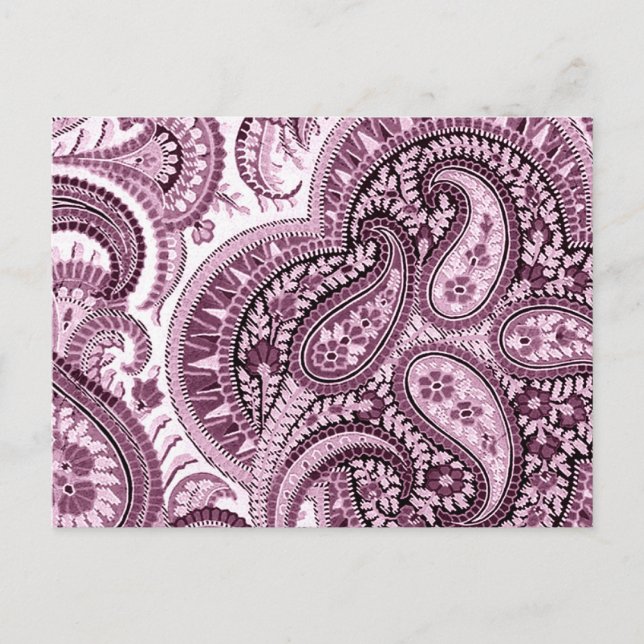Carte Postale Rose Paisley (Devant)