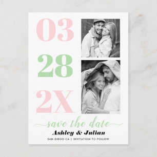 Carte Postale Rose pâle, vert menthe deux photo Enregistrer la d