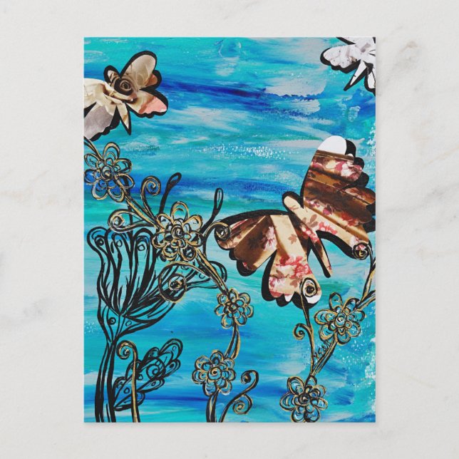 Carte postale Rose papillon (Devant)