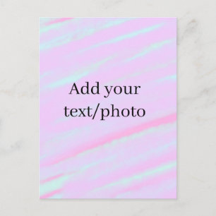 Carte Postale Rose pastel vert ajouter une photo texte aquarelle