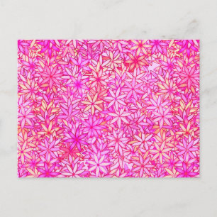 Carte Postale rose, pêche, orchidée et fleurs de corail