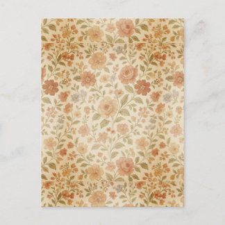Carte Postale Rose Pêche Vintage