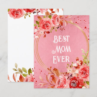 Carte Postale Rose Peony Meilleure Maman Jamais Cadre Floral