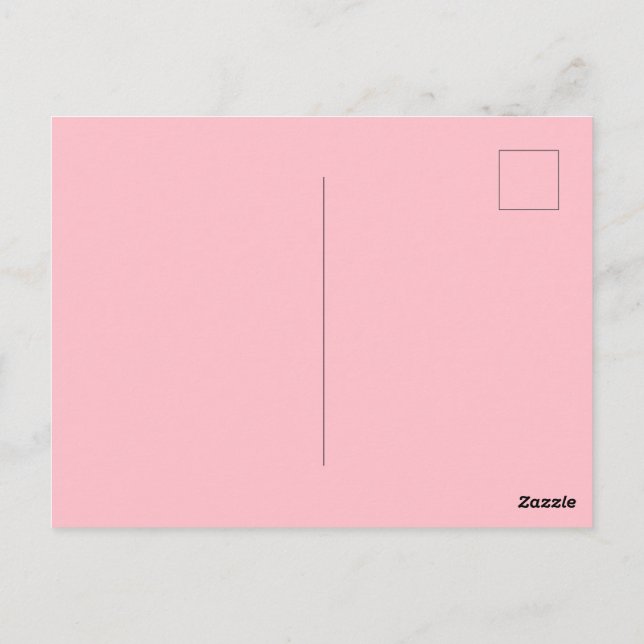 Carte postale rose personnalisée avec design de sa (Dos)