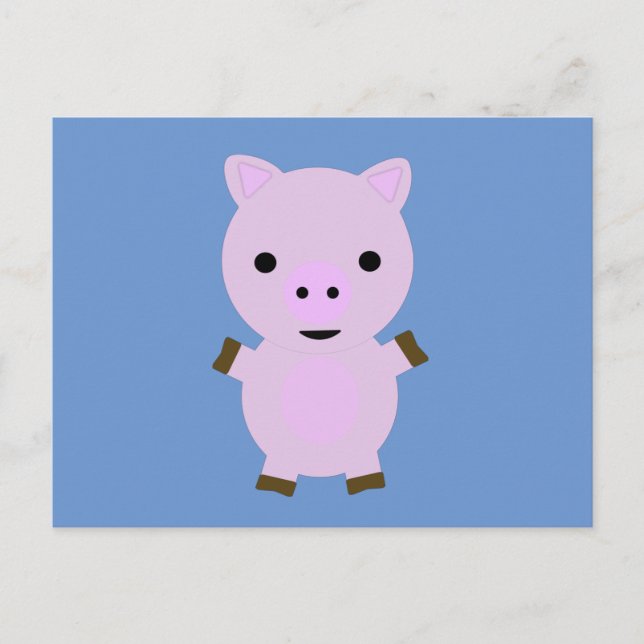 Carte Postale Rose Piggy (Devant)