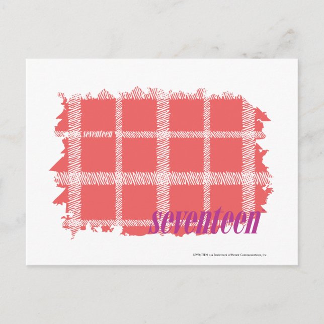 Carte Postale Rose plaid 2 (Devant)
