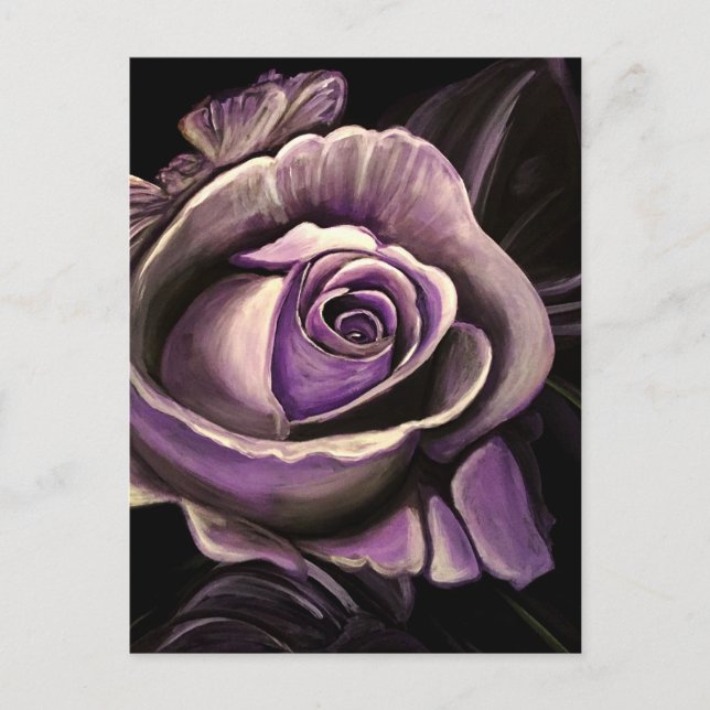 Carte Postale Rose Pourpre (Devant)