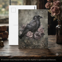 Rose Poussiéreuse et Sombre Gothique Corbeau Humeu