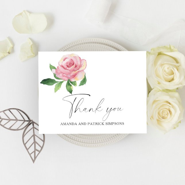 Carte Postale Rose - Remerciements de mariage (Créateur téléchargé)