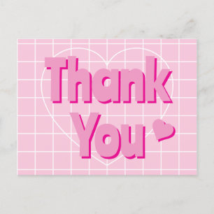 Carte Postale Rose Rétro Merci 