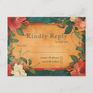 Carte Postale 🌹 Rose Romance : Art Nouveau Splendor