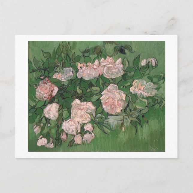Carte Postale Rose Roses Van Gogh Art Art (Devant)