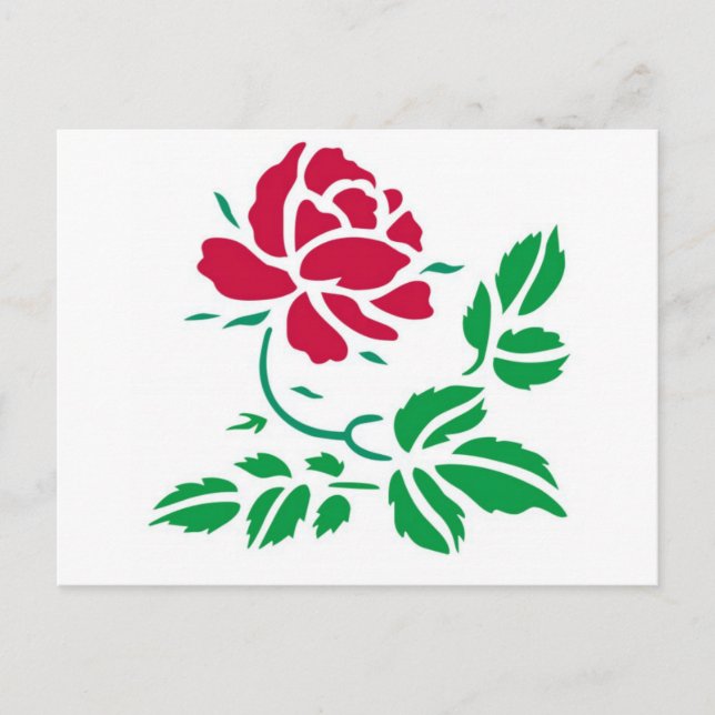 Carte Postale Rose rouge (Devant)