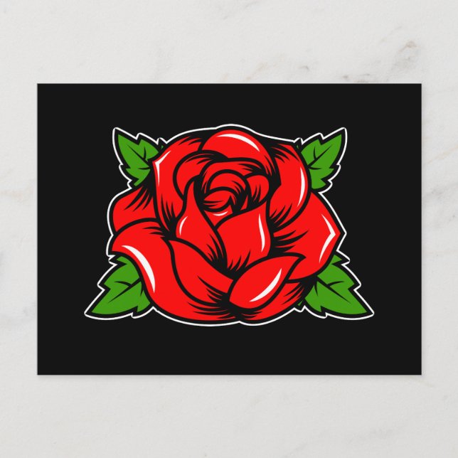 Carte Postale Rose rouge (Devant)